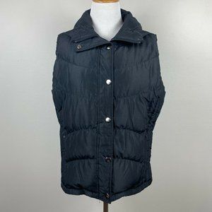 Kenneth Cole Reaction G-III Down Feather Vest L‎ Black Sleeveless Zip Snap